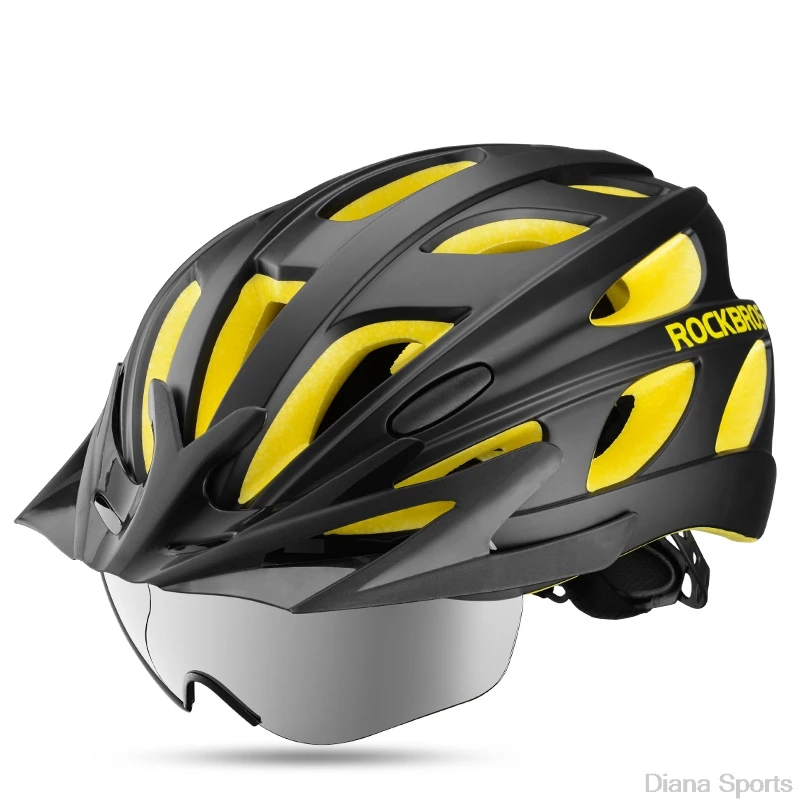ROCKBROS очки велосипедные шлемы интегрально формованные сверхлегкие магнитные MTB езда по горной дороге велосипедные шлемы с солнцезащитными