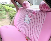 MUNIUREN Cute Pink Hello Kitty Car Rear Back Seat Cover Polyester Polka Dot Universal Seat Protective interior Accessories
