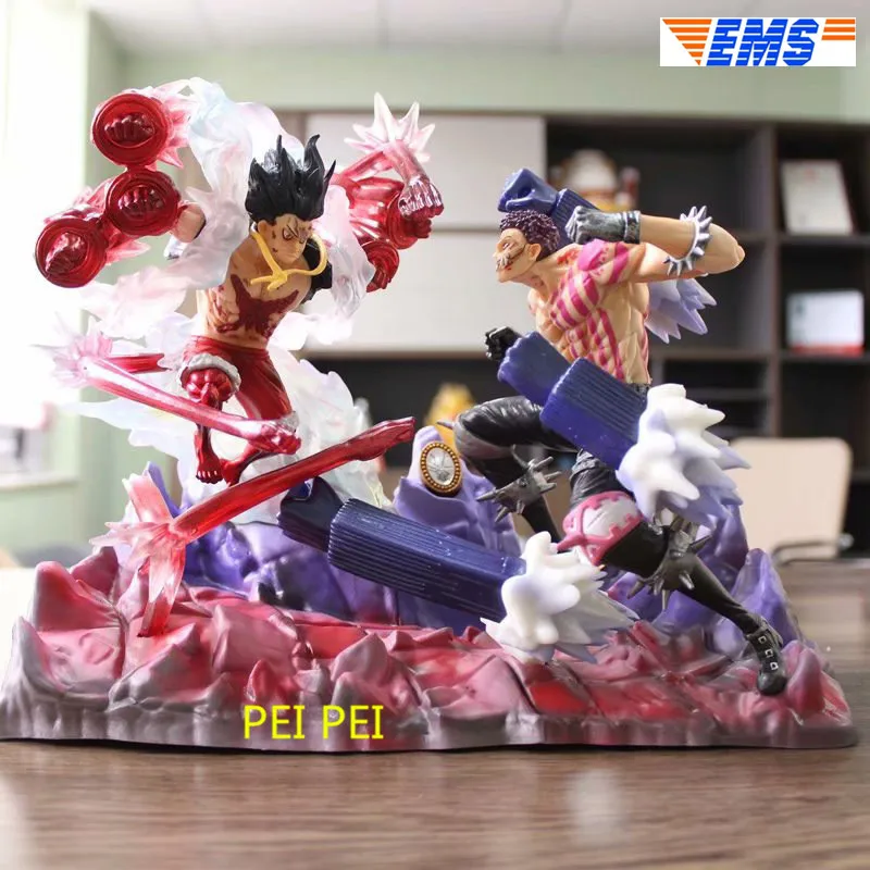 

10" Japanese Manga ONE PIECE Vs. Charlotte Katakuri Three Sweet Commanders Scene Version PVC Action Figure Collectible Model Toy