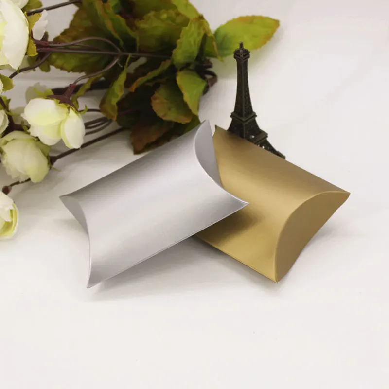 

100pcs Pillow Style Wedding Favors Candy Paper Boxes Party Gift Box Sugar Boxes QP2