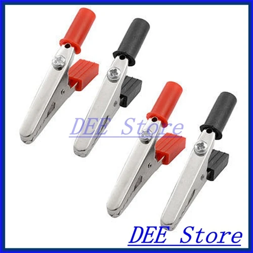 8x Plastic Covered Test Probe Metal Alligator Clips 53mmin Alligator