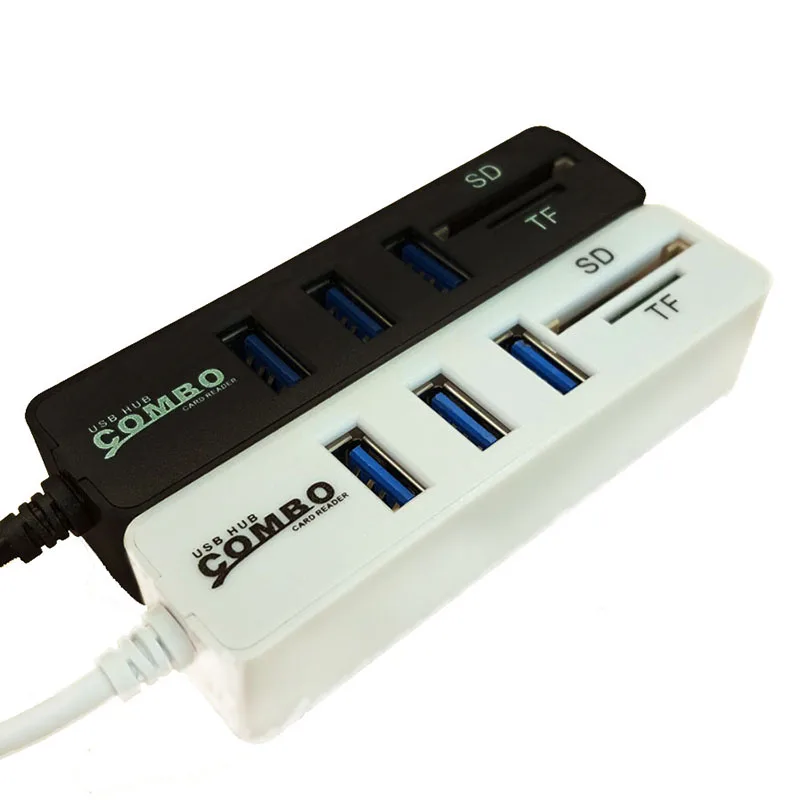 Usb-хаб 3 порта USB 2,0 концентратор Высокоскоростной Мульти USB разветвитель с SD/TF кард-ридер слот для ПК Компьютерные аксессуары
