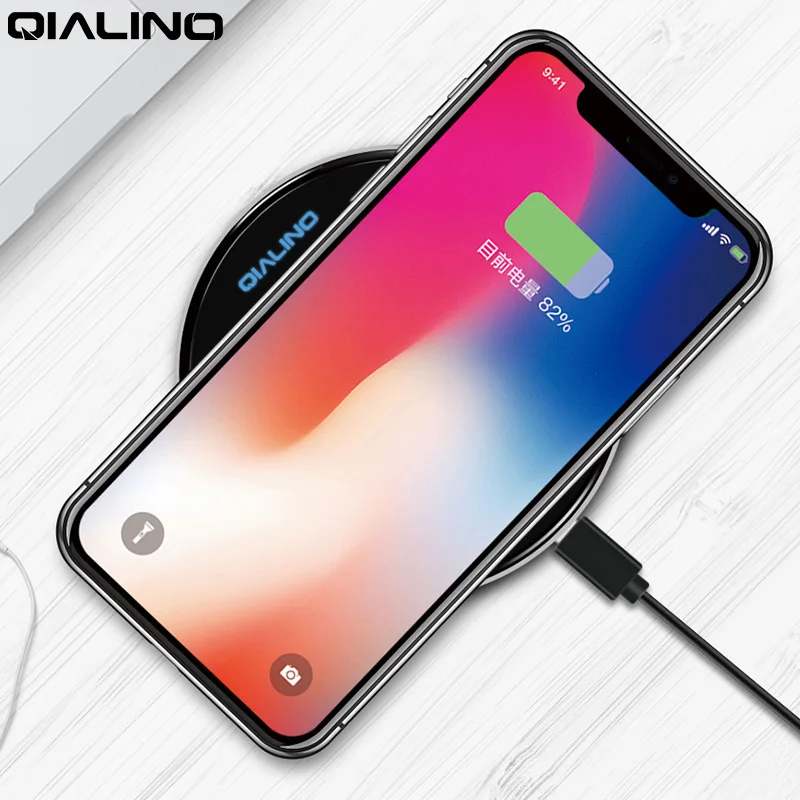 

QIALINO Qi Wireless Charger for iPhone X/8 8 Plus Ultrathin Fast Wireless Charging Pad for Samsung Galaxy S8/S7/S8 Plus/S7 Edge