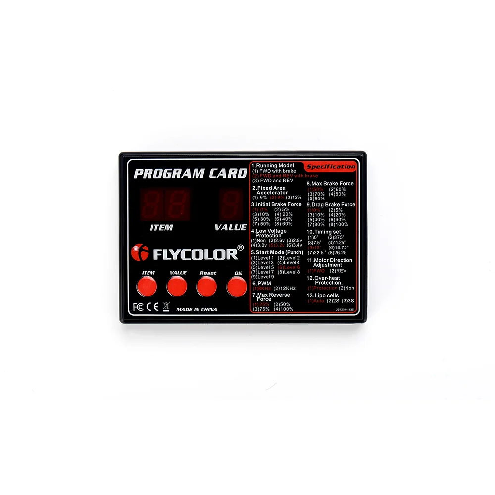 FATJAY Flycolor автомобиль ESC программная карта для радиоуправляемого электронного