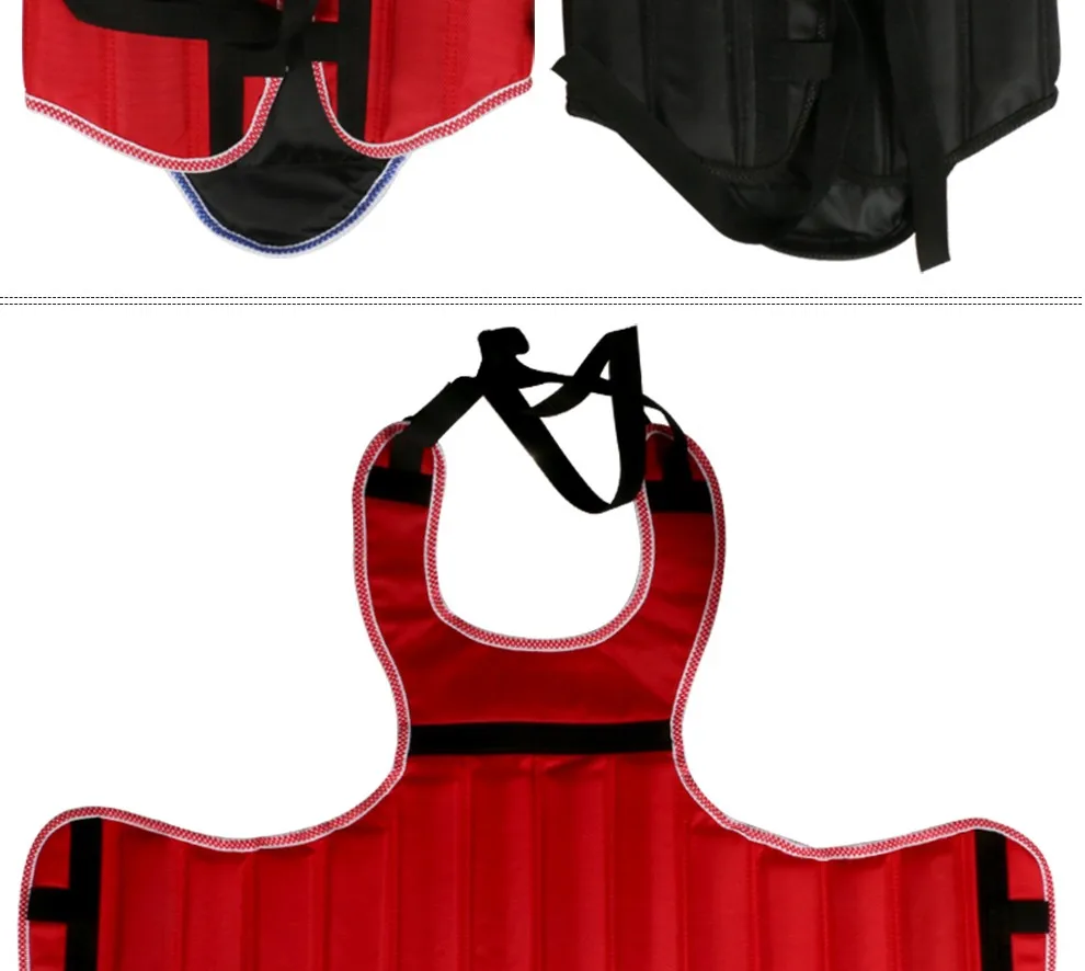 Дешевые высокое качество грудь Гуар красный черный PU ММА поддержка спины кикбоксинг бой Муай Тай защита груди боевые искусства защита