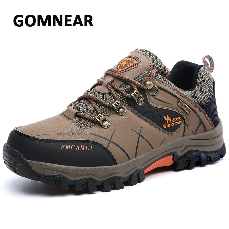 Gomnead зимние кроссовки для мужчин, тактические ботинки, уличные туристические походные охотничьи ботинки, дышащие Нескользящие треккинговые походные ботинки - Цвет: Brown