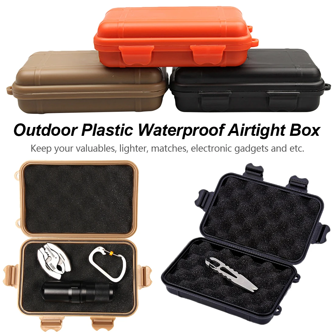 

Outdoor Shockproof Protection Waterproof Boxes Tool Box Matches Case Holder For Storage Tools Travel Sealed Container