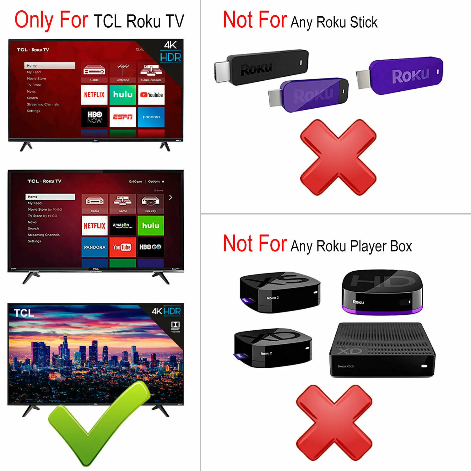 Новая замена для TCL Roku TV пульт дистанционного управления с Youtube Spotify KLIC Netflix APP