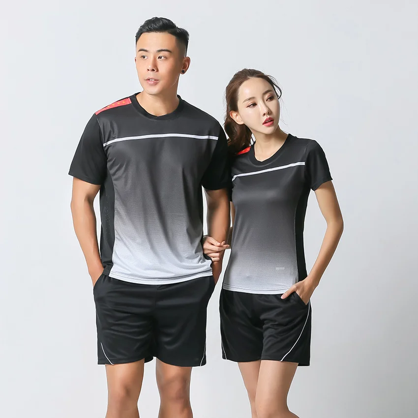 Новая рубашка для бадминтона, теннисная Футболка Мужская/Женская, теннисные майки, футболка для настольного тенниса, быстросохнущая спортивная рубашка 5075