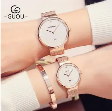 

Lovers watch a pair of Korean version of tidal current, waterproof, night light, night light and calendar lovely quartz watch st