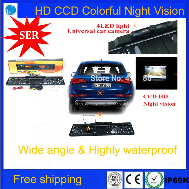 HD CCD широкий угол обзора 170 градусов Европейская Автомобильная рамка номерного