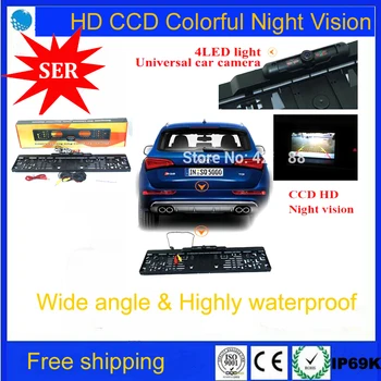 

HD CCD Wide 170 degree View Angle EU European Car License Plate Frame Parking Reversing Camera Night Vision Waterproof Promotion