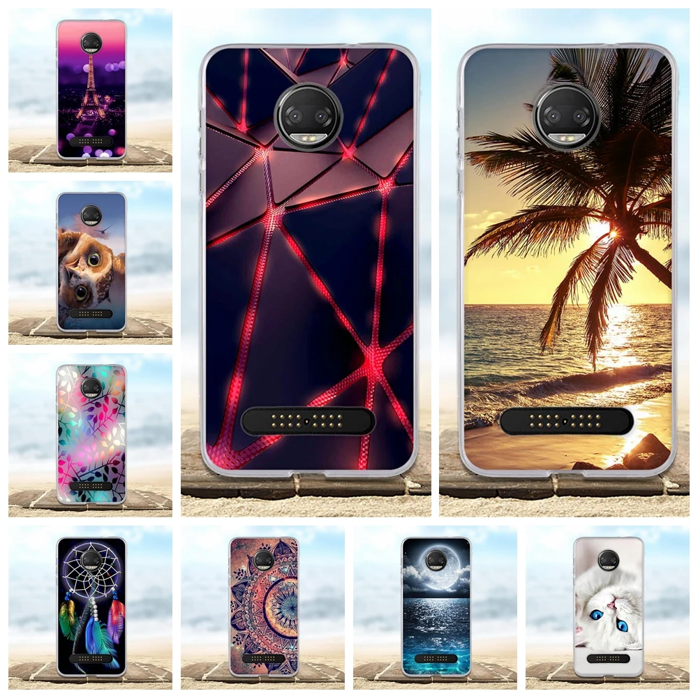 Для Motorola Moto Z2 Force чехол 3D Кот милый Fundas для чехлы телефонов Мягкие силиконовые ТПУ