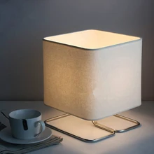 Светодиодная настольная лампа для чтения, тканевый абажур и Железный кронштейн, современная простая настольная лампа, светильник для спальни, офиса, кабинета, гостиной