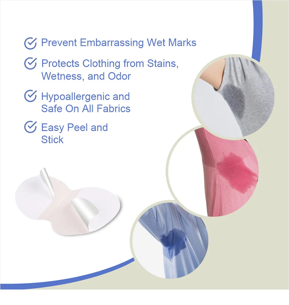 50/100/150/200pairs Underarm Armpits Sweat Pads for Gasket from Absorbing Pads for Armpits Linings Disposable Anti Sweat Sticker