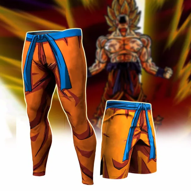 Dragon Ball T Shirt Homme Compression Costume Vegeta Tshirt Son Goku Saiyan T-shirts Fitness Leggings Shorts Sportwear