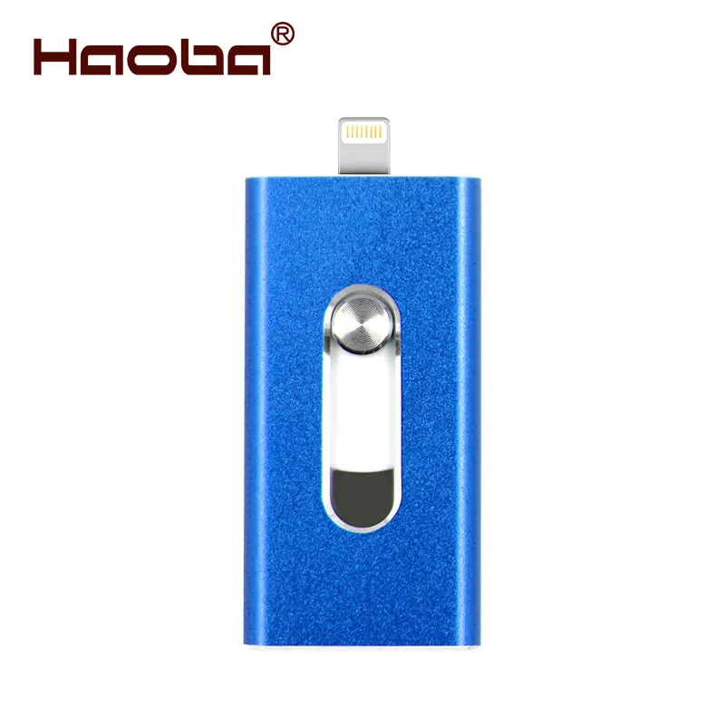 Новинка 3 в 1 usb флеш-накопитель USB 2,0 для iPhone/iPad/IOS/Android/PC 64 ГБ 32 ГБ 16 ГБ 8 ГБ флеш-накопитель высокоскоростной флеш-накопитель - Цвет: blue