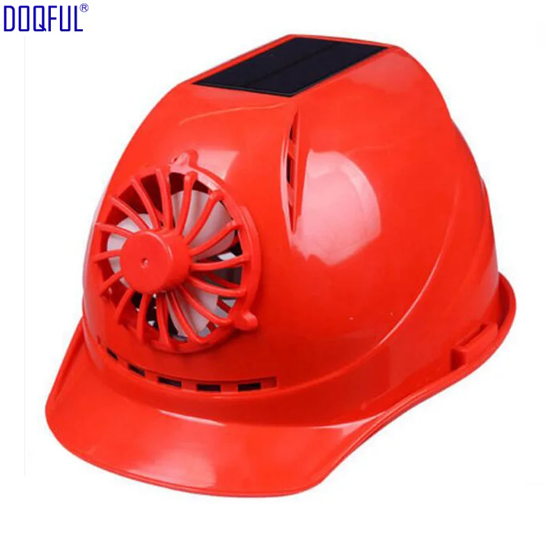 US $54.60 Solar Panel Fan ABS Crash Hard Helmet Li Battery Indoor Outdoor Work Safety Bump Cap Casco De Seguridad Sunscreen Hat Breathable