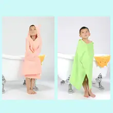 Детская накидка с капюшоном, очень мягкая, очень впитывающая марлевые банные полотенца для малышей, милый Одноцветный халат для девочки 110*70 см