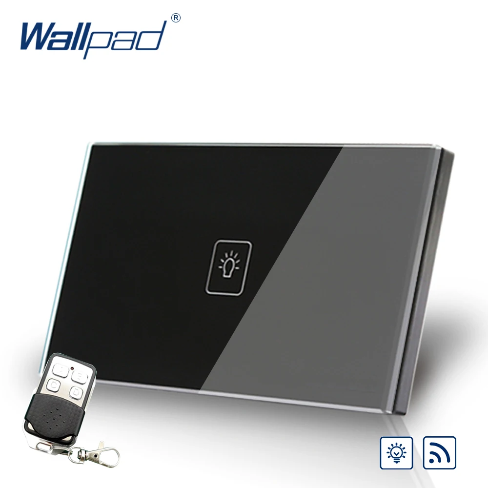 

1 Gang Dimmer Remote AU US Standard Wallpad Black Glass 118*72mm Electric Remote Control Dimmer Wall Switch, Free Shipping