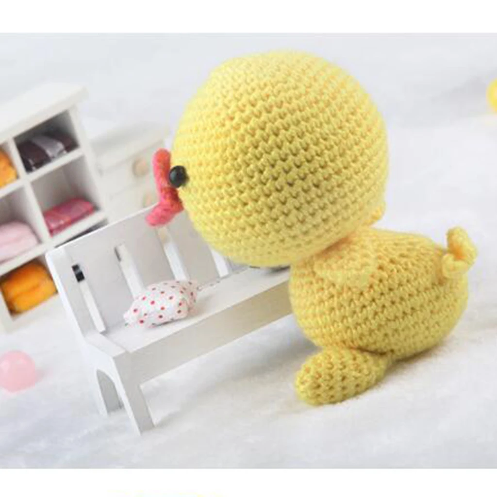 Creative DIY Yellow Duck Doll Crochet Kit Sewing Material Package for Kids Adults Crochet Lovers