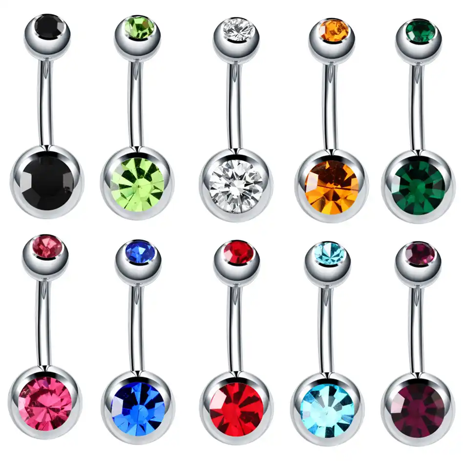 Utimtree 10pcs Top Quality Mix Color Stainless Steel Belly On Mix Color Stainless Steel Belly On