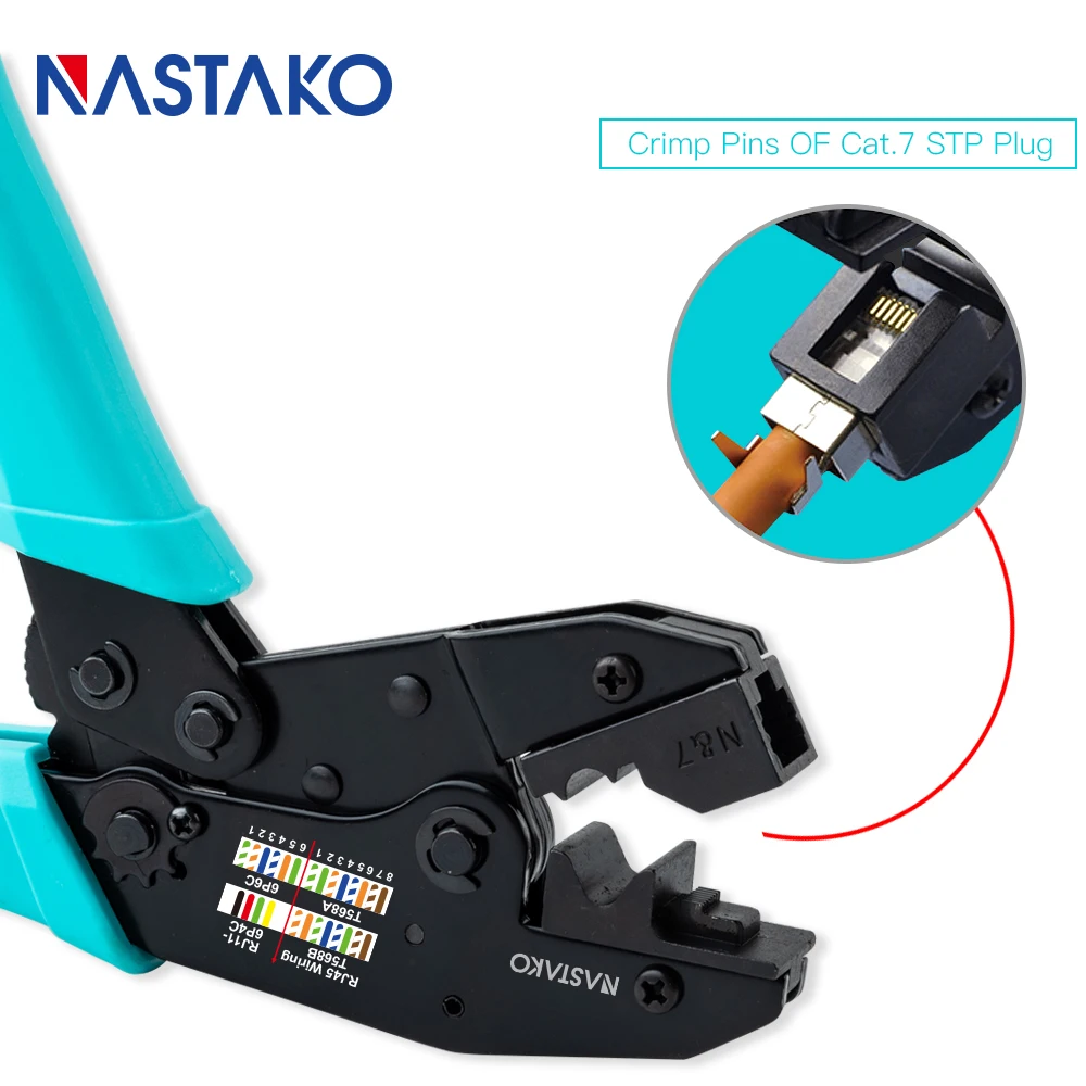 High quality Network cat7 Crimper Tool Cat7 crimping pliers tools crimper crimp tool for Cat 7 shielded Plug Green wholesale