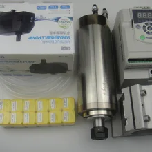 Фрезерный шпиндель с ЧПУ ER20 2.2квт шпиндель водяного охлаждения+ 2.2квт Инвертор+ ER20 цанги+ водяной насос+ водопровод+ совпадающая поддержка шпинделя