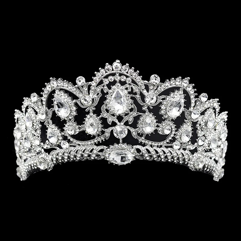 SLBRIDAL арт-деко Хрустальные Стразы свадебная тиара головная повязка свадебная корона аксессуары для волос подружки невесты женские украшения