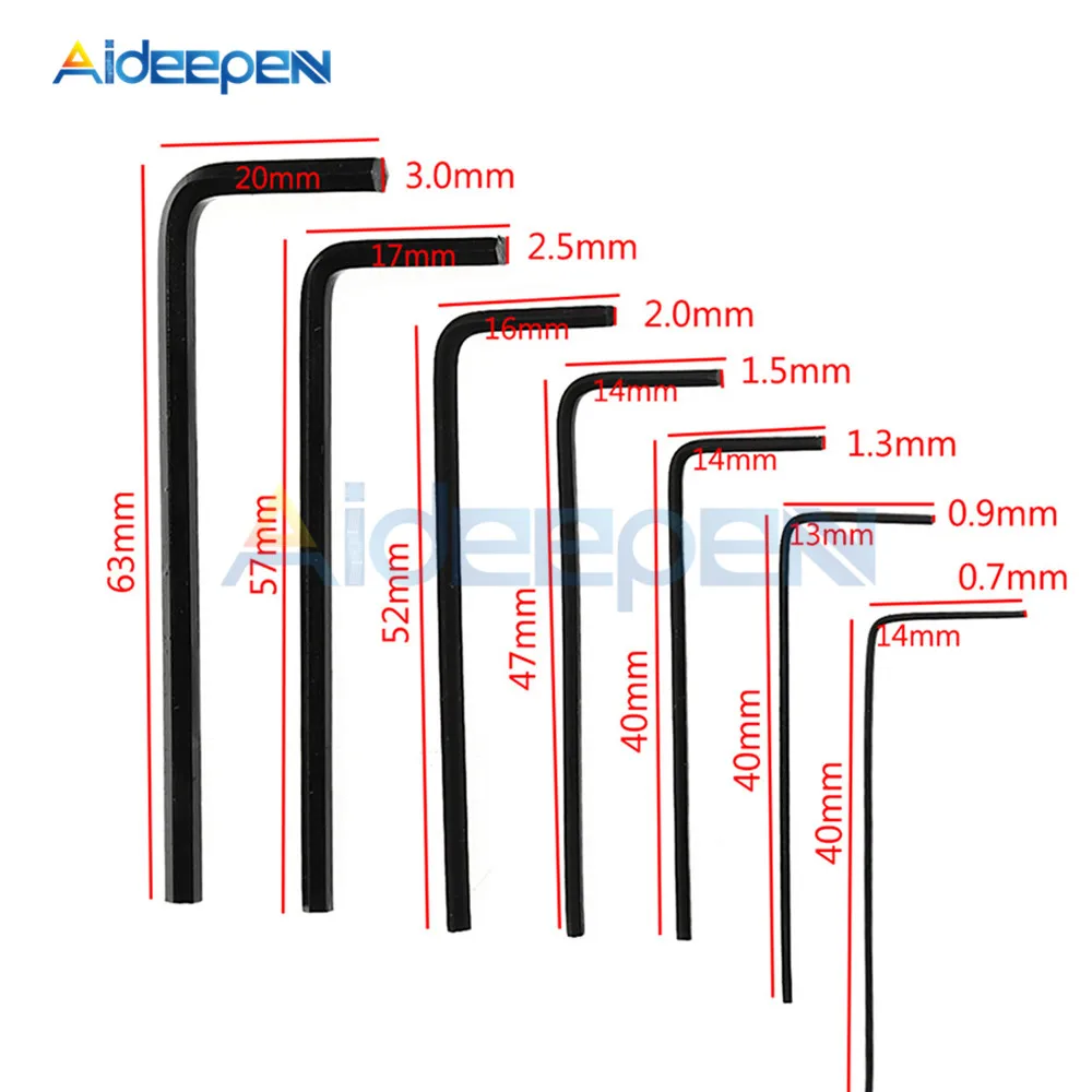 0.7mm-3mm Mini Micro Hexagon Wrench Set 7 Pcs/Set Hex Allen Key Wrench Screwdriver Tool Kit hexagon wrench set