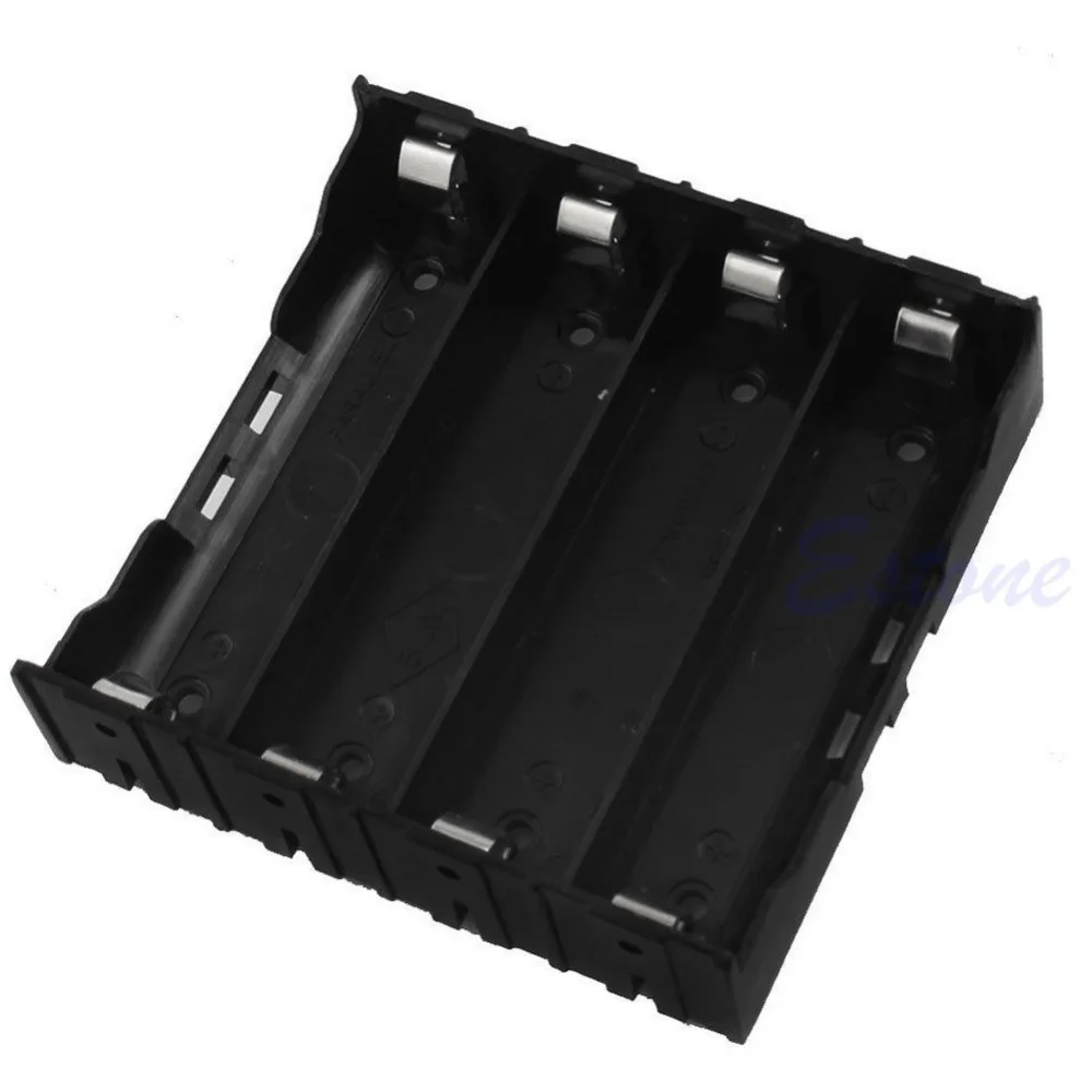 

1 PC 4x 18650 Li-ion Battery Storage Plastic Clip Holder Case Box 8 Pin Contact Black