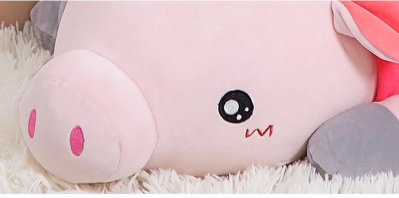 kawaii pink pig plush sleep long strips accompany pillow giant stuffed cartoon piggy doll toys for girl gift decoration 43inch 110cm DY50496  (1)