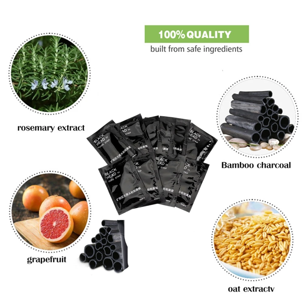 

Bamboo charcoal Blackhead Remover Skin Care Face Clean Pore Mask Acne Pimple Removal Cream Suction Facial Peel off Sheet 1Pcs