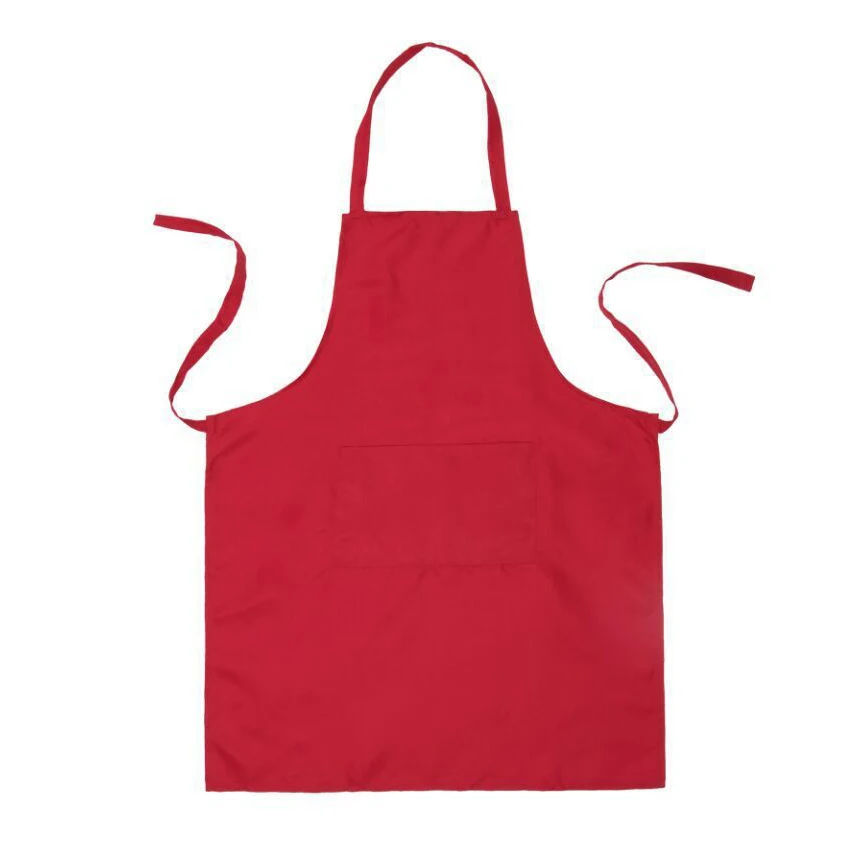 Womens Lubang Cincin Pola Celemek Warna Solid Apron Chef 