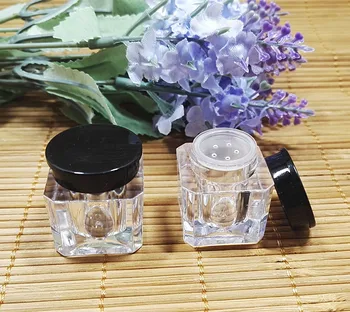 

1g Travel Mini Square Loose Powder Case with Grid Sifter Empty Clear Cosmetic Foundation Powder Container Top Grade Makeup Boxes