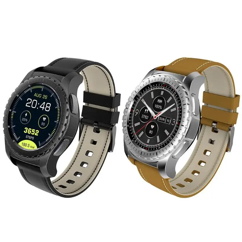

vanpower KW28 Bluetooth SIM/TF Card 1.3 Inch IPS Screen Men Heart Rate Monitor Message Reminder Fitness Tracker outdoor Watch