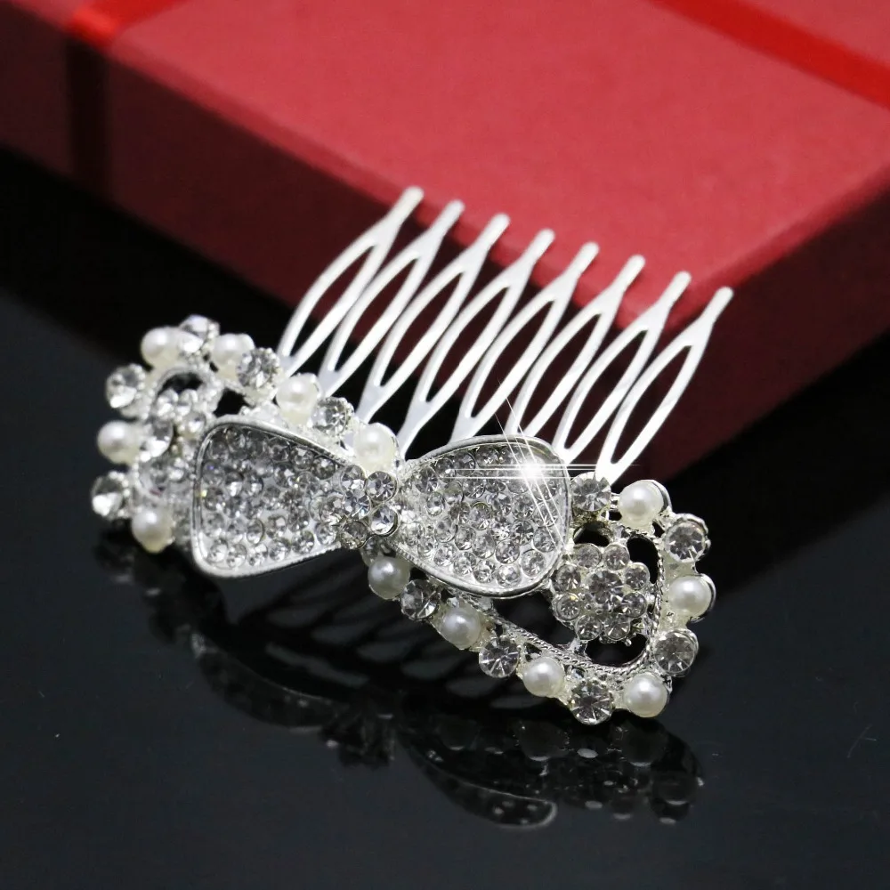 Trendy Hairwear Women Accessories Wedding Tiara Sparkling Silver Plated