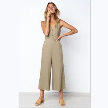 2019 New Lady Womens 3Color Cotton Causual Office Playsuit Deep V Neck Slim Solid Bodysuit Party