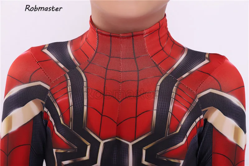 Newest Iron Spiderman Cosplay Costume Avengers Spider Zentai for Kids Boys Halloween Superhero Spiderman Bodysuit Suit Jumpsuit