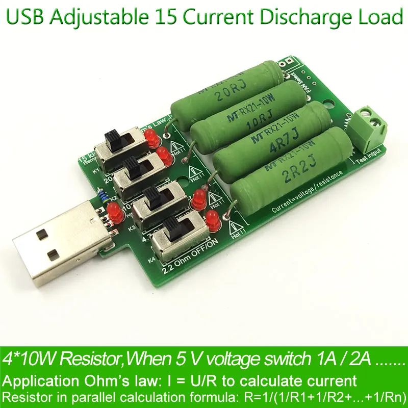 USB DC электронная нагрузка высокая мощность сопротивление разряда резистор регулируемый 4 вида тока промышленного аккумулятора Емкость Тестер