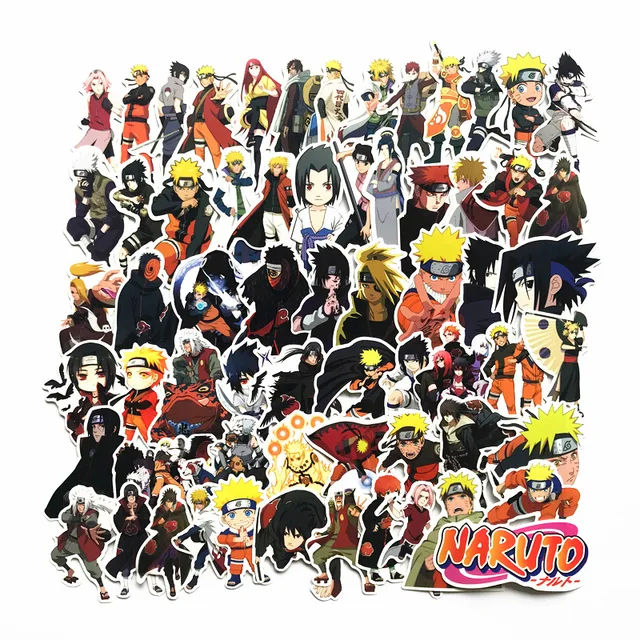 63Pcs lot japan anime Naruto sasuke Cartoon For Snowboard Laptop