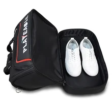1 шт. Водонепроницаемая ПУ сумка для гольфа Большая вместительная сумка Weekender походная дорожная сумка для бега с отделением для обуви черный