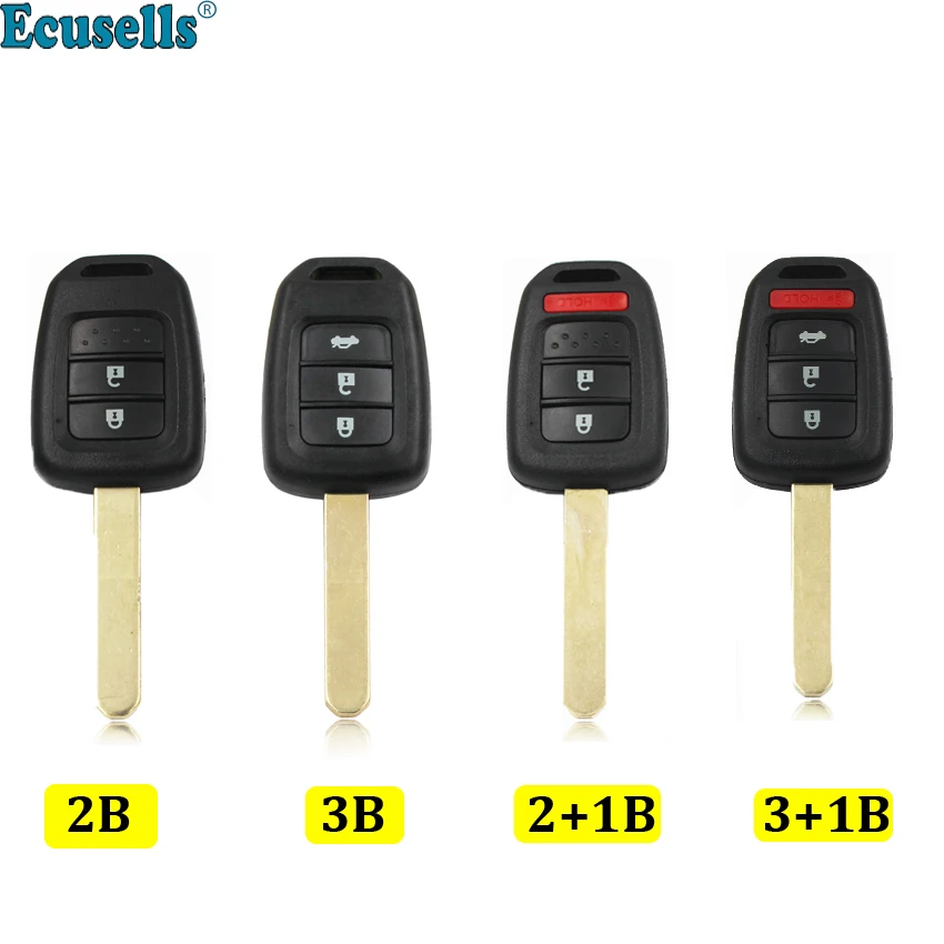 

2/3/4 buttons Modified remote key shell case cover fob FOR Honda Civic Accord City CR-V Crosstour Crider Fit HRV HON66 uncut