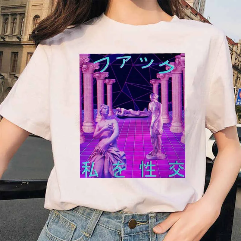 Vaporwave рубашки ulzzang Grunge Tumblr графическая Футболка harajuku Эстетическая Винтажная футболка корейский стиль 90s одежда футболка - Цвет: 5403