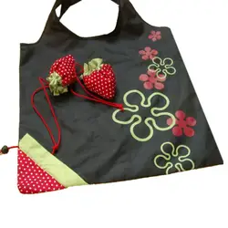 Новый простой клубника фруктовый зеленый складной удобство сумка-шоппер ноября 0.5