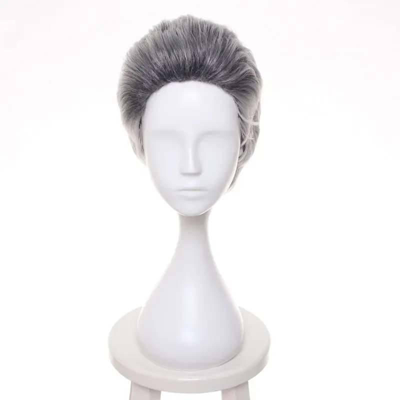 

Descendants 30cm Men Short Carlos De Vil Black Grey Mix Synthetic Hair Cosplay Wig Heat Resistance Fiber