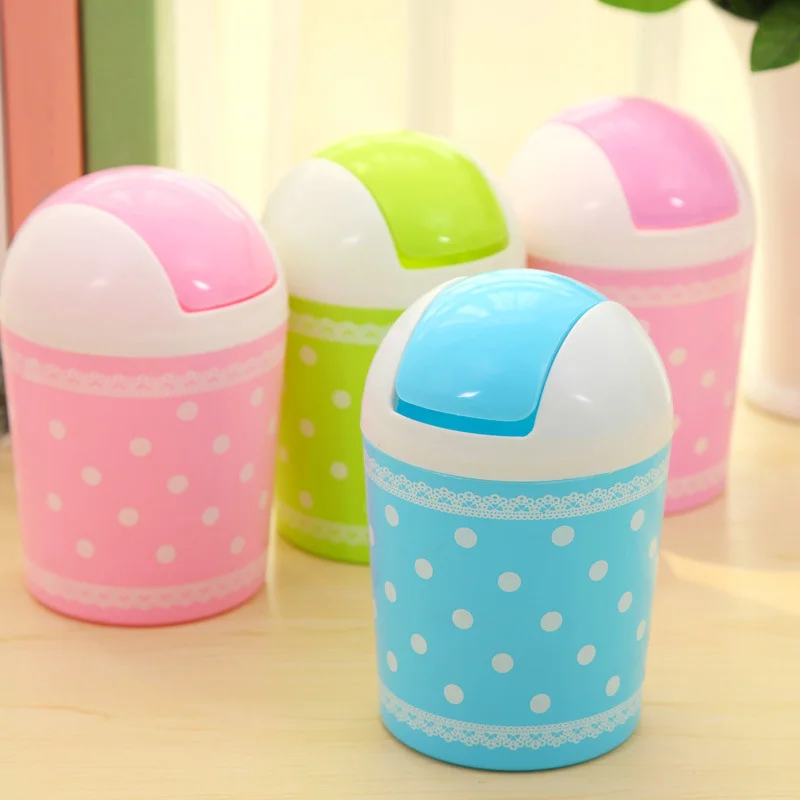 

Plastic Mini Trash Basket Garbage Can Desktop Wastebasket Workshop Bin E2S