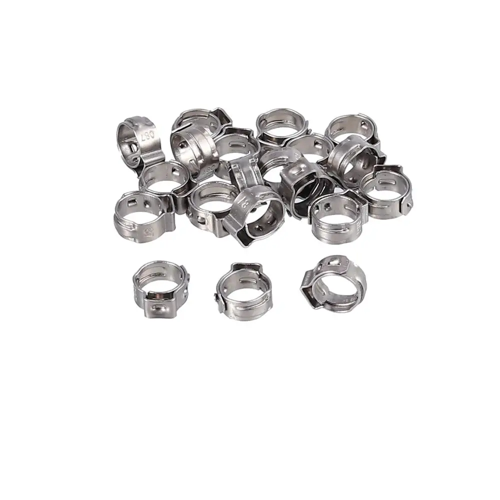 Ceny Proster 130 sztuk 6 21mm 304 ze stali nierdzewnej pojedyncze ucho bezstopniowe zaciski do węża asortyment Cinch pierścienie zaciskowe PEX zestaw narzędzi do zaciskania