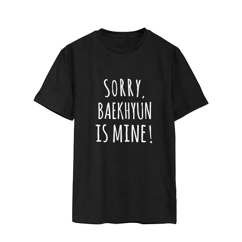 EXO LUHAN K-pop хлопковая черная свободная женская летняя повседневная футболка с