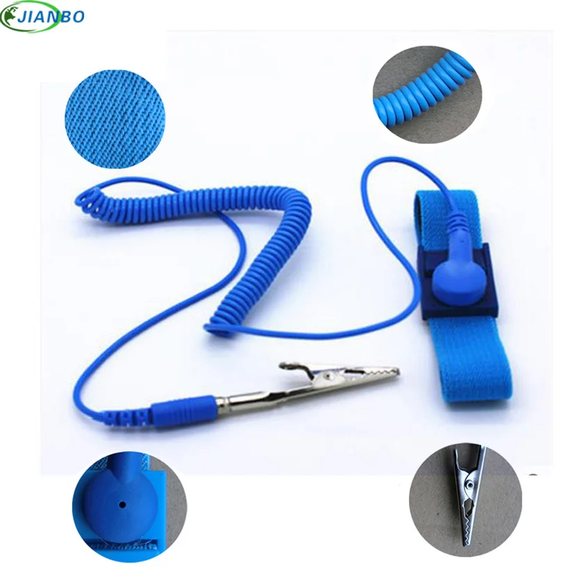 

Adjustable Anti Static Bracelet Electrostatic ESD PU Discharge Cable Reusable Wristband Men Women Strap Hand With Grounding Wire